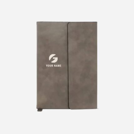 Stone Grey Leather Tri-fold Diaries