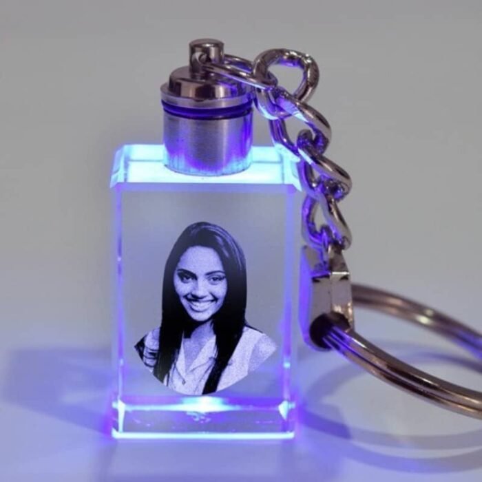 Transparent Engraved Crystal Keychain